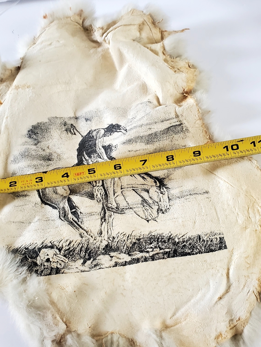 Handmade Leather Wall Art Pair with Western Ink Prints - Cream and Black - Picture 9 of 9